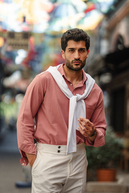 Brabion Tulum Pink Linen Shirt - BRABION