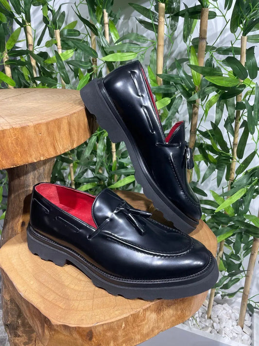 Brabion Belton Black Leather Loafers - BRABION