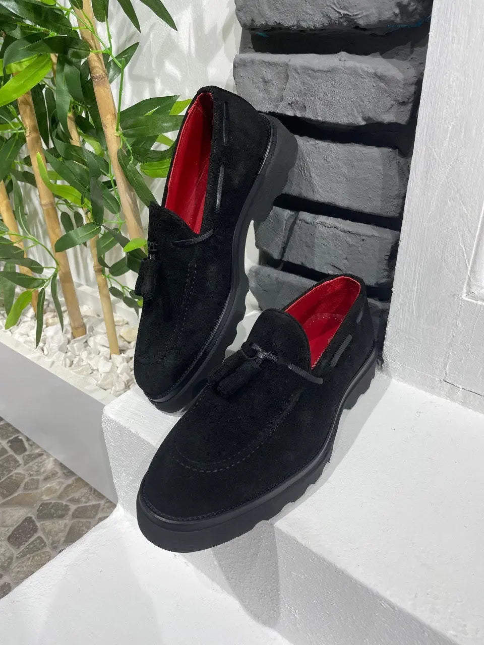 Brabion Belton Black Suede Leather Loafers - Stylish Comfort for Every Occasion - BRABION