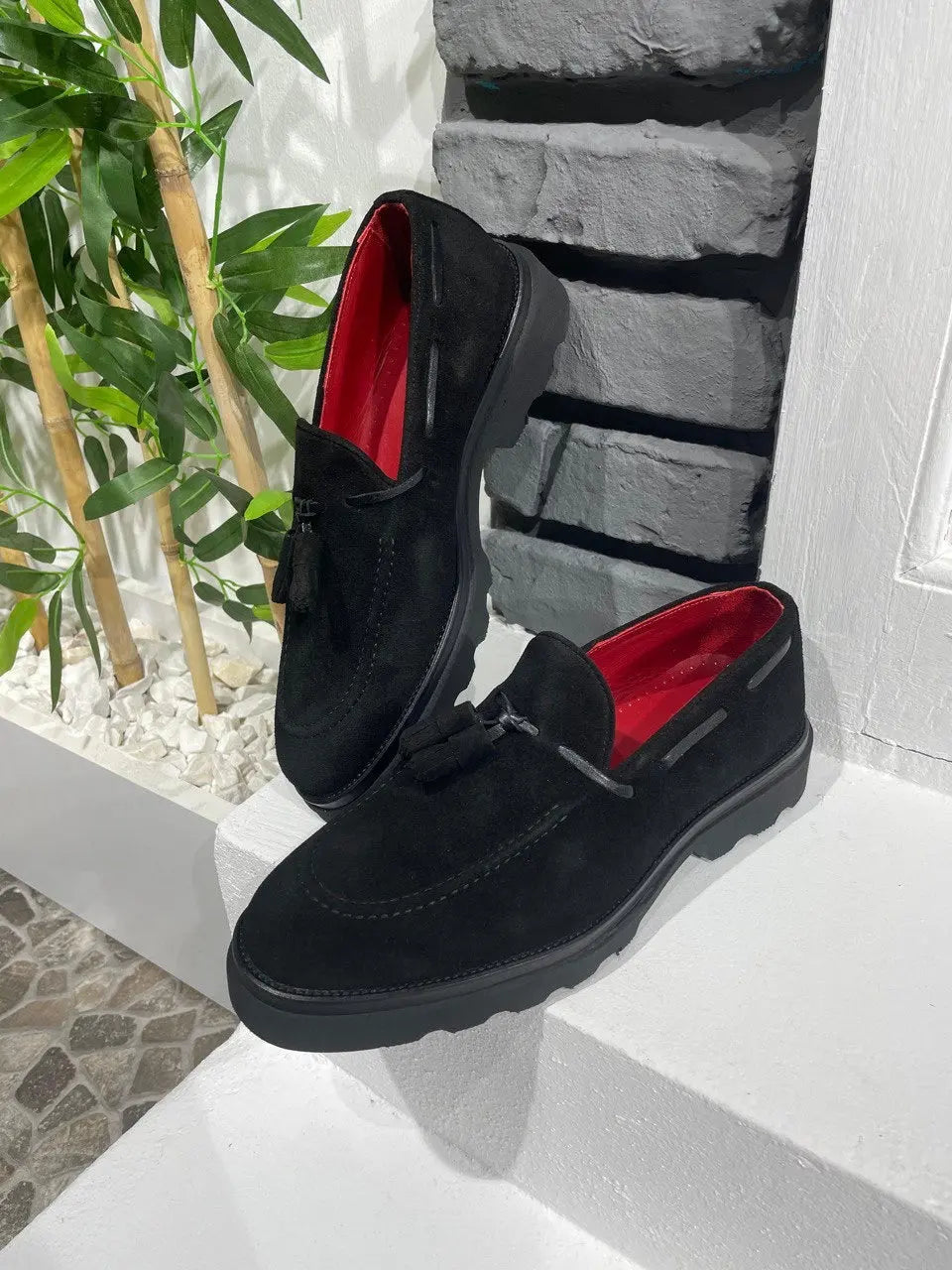 Brabion Belton Black Suede Leather Loafers - Stylish Comfort for Every Occasion - BRABION