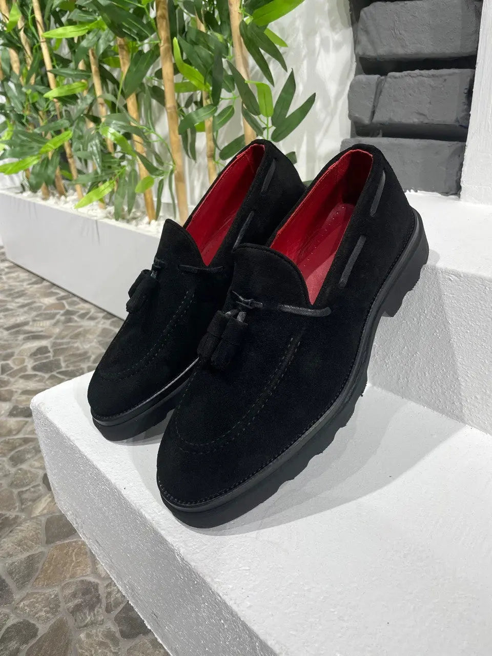Brabion Belton Black Suede Leather Loafers - Stylish Comfort for Every Occasion - BRABION