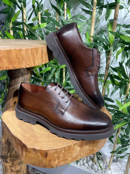 Brabion Belton Brown Leather Shoes - BRABION