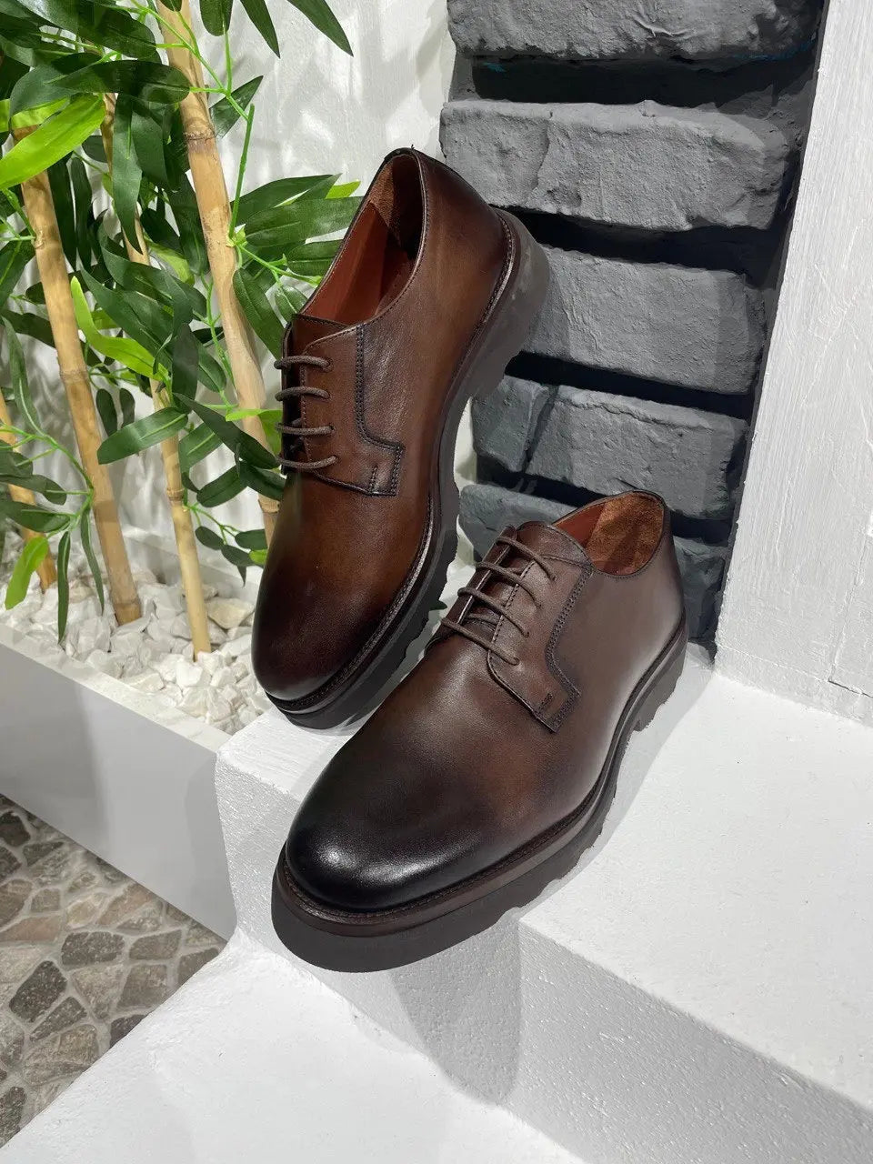 Brabion Belton Brown Leather Shoes - BRABION