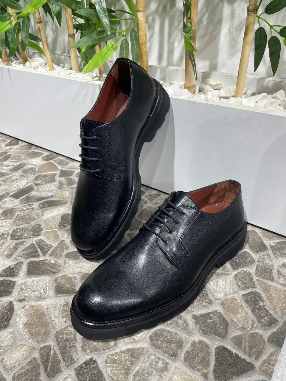 Brabion Belton Black Leather Shoes for Men - BRABION