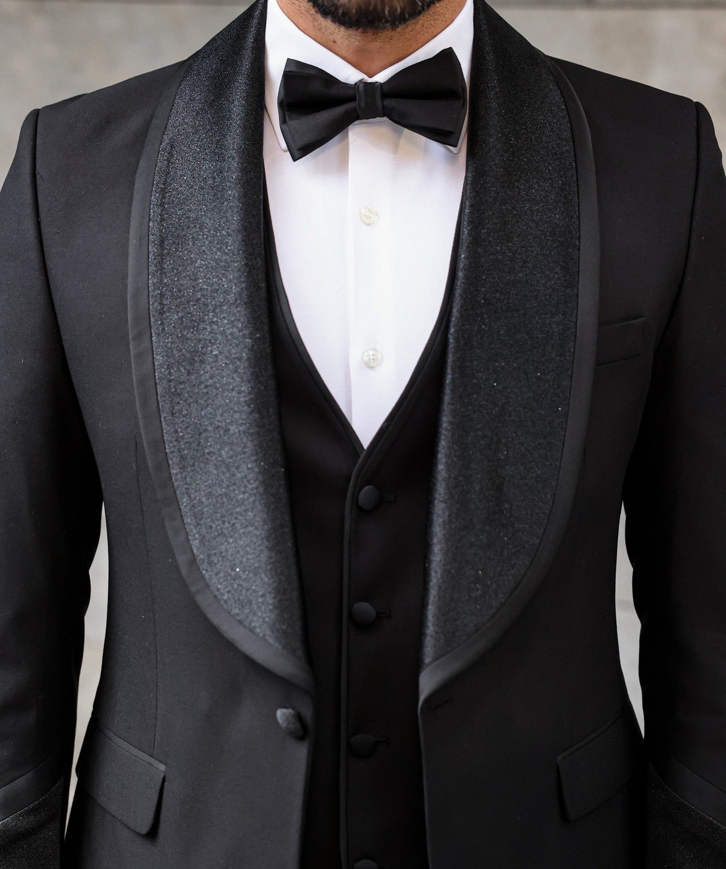 Black Slim-Fit Tuxedo 3-Piece - BRABION