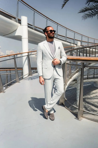 The Skywalk Suit – Light Gray Summer Suit for Men - BRABION
