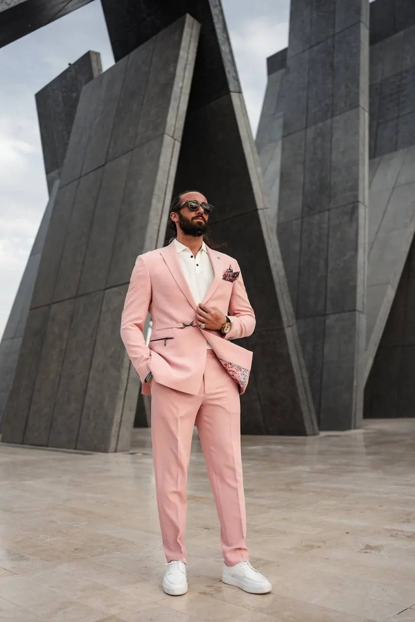 The Monarch Suit – Pink Statement Summer Suit for Men - BRABION