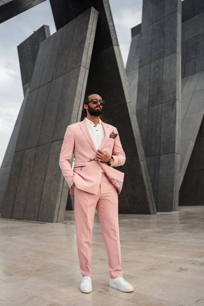 The Monarch Suit – Pink Statement Summer Suit for Men - BRABION