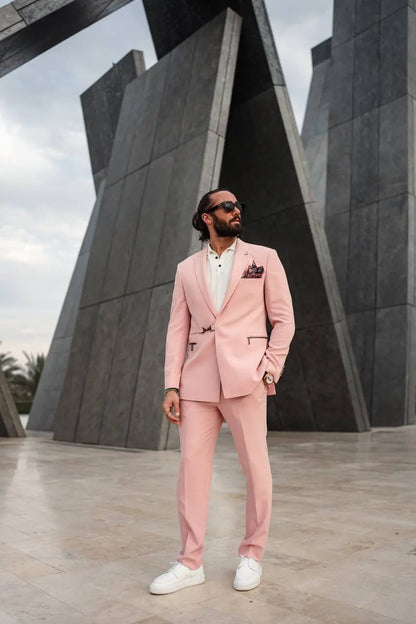 The Monarch Suit – Pink Statement Summer Suit for Men - BRABION