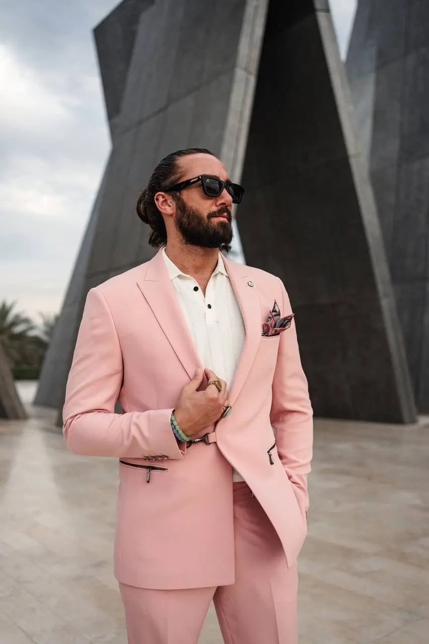 The Monarch Suit – Pink Statement Summer Suit for Men - BRABION