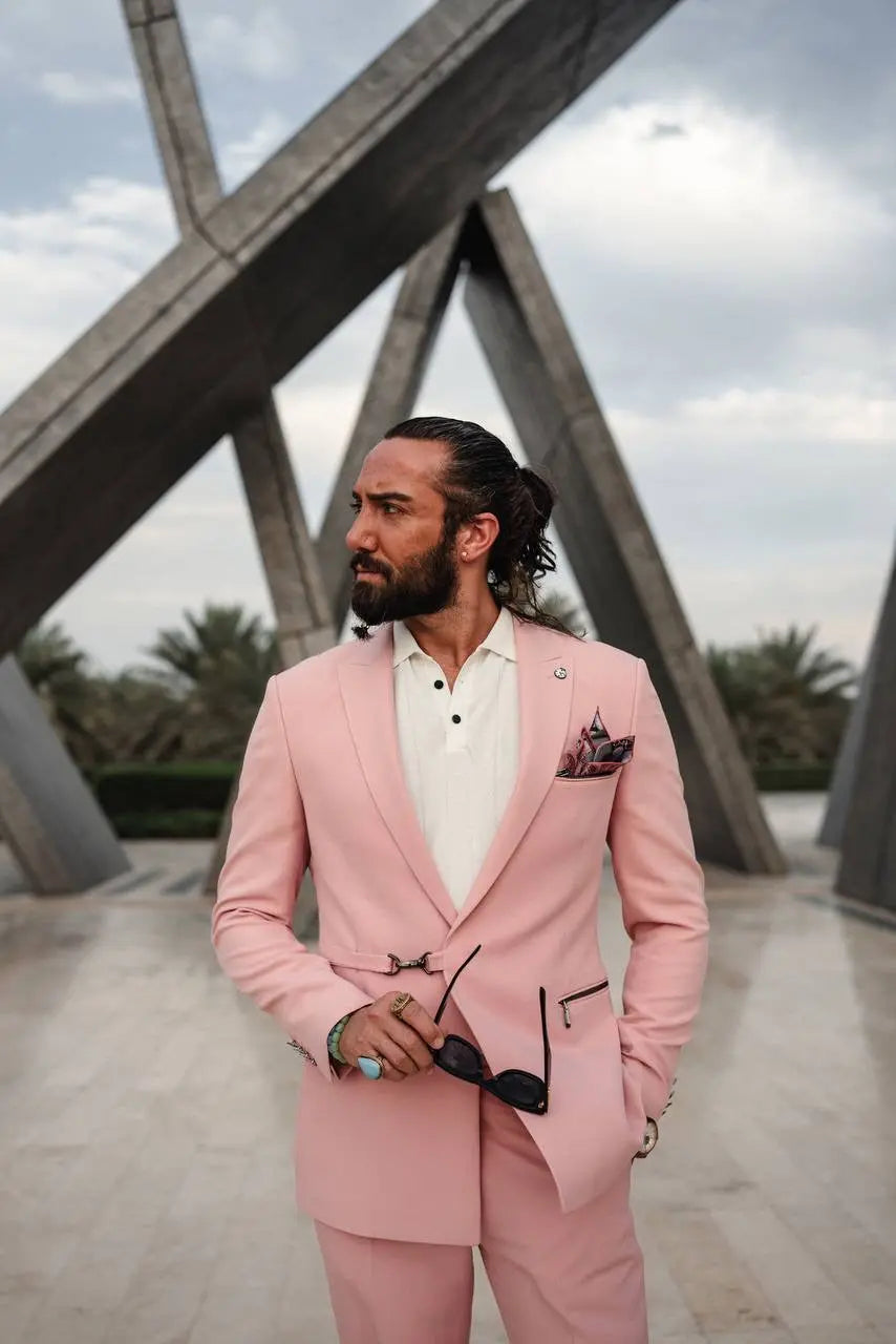 The Monarch Suit – Pink Statement Summer Suit for Men - BRABION