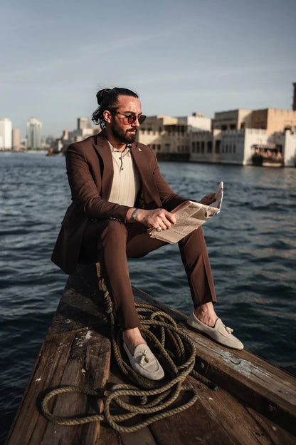 The Archivist Suit – Brown Summer Suit for Men - BRABION