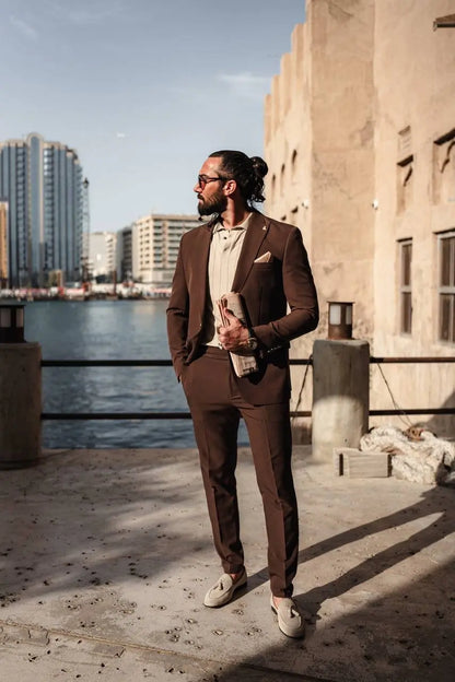 The Archivist Suit – Brown Summer Suit for Men - BRABION