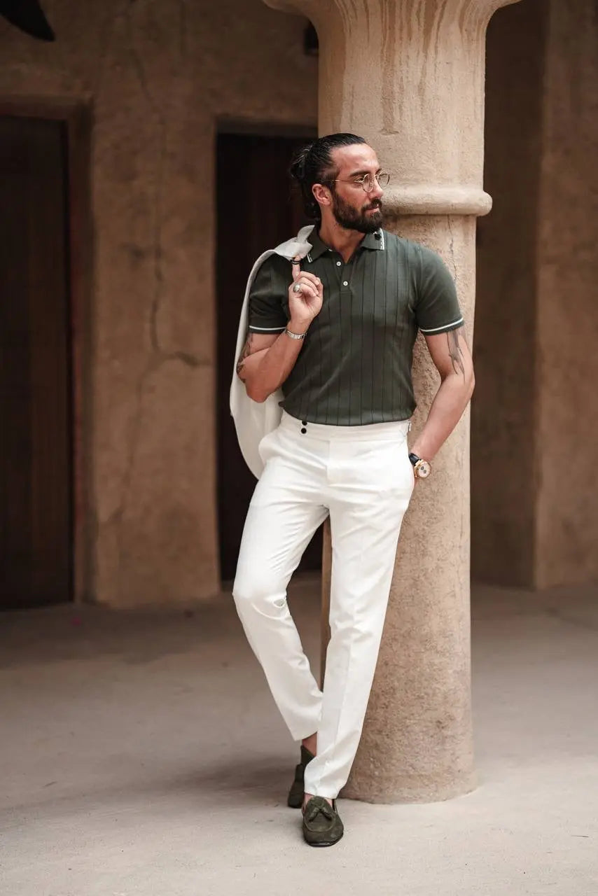 Khaki Knit Polo – Modern Summer Icon - BRABION