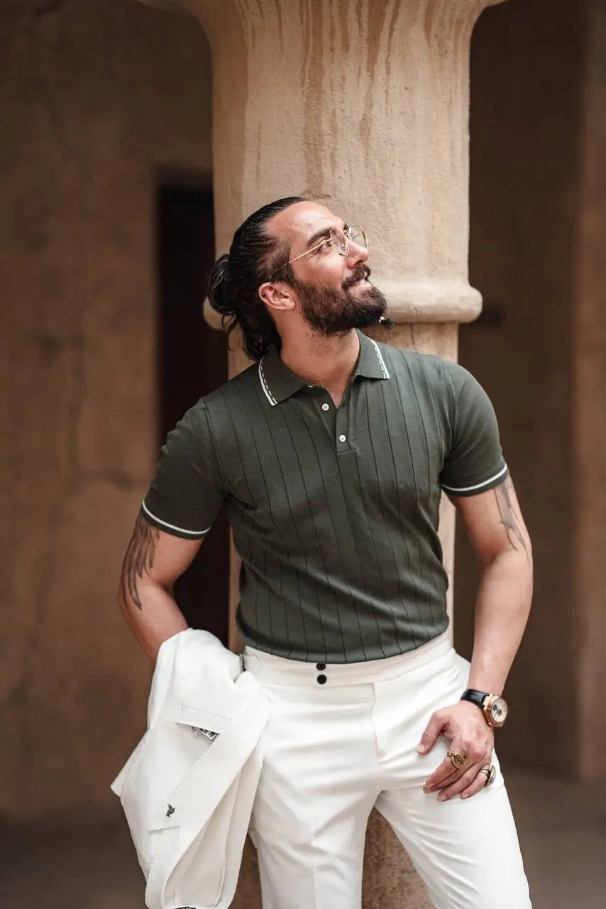 Khaki Knit Polo – Modern Summer Icon - BRABION