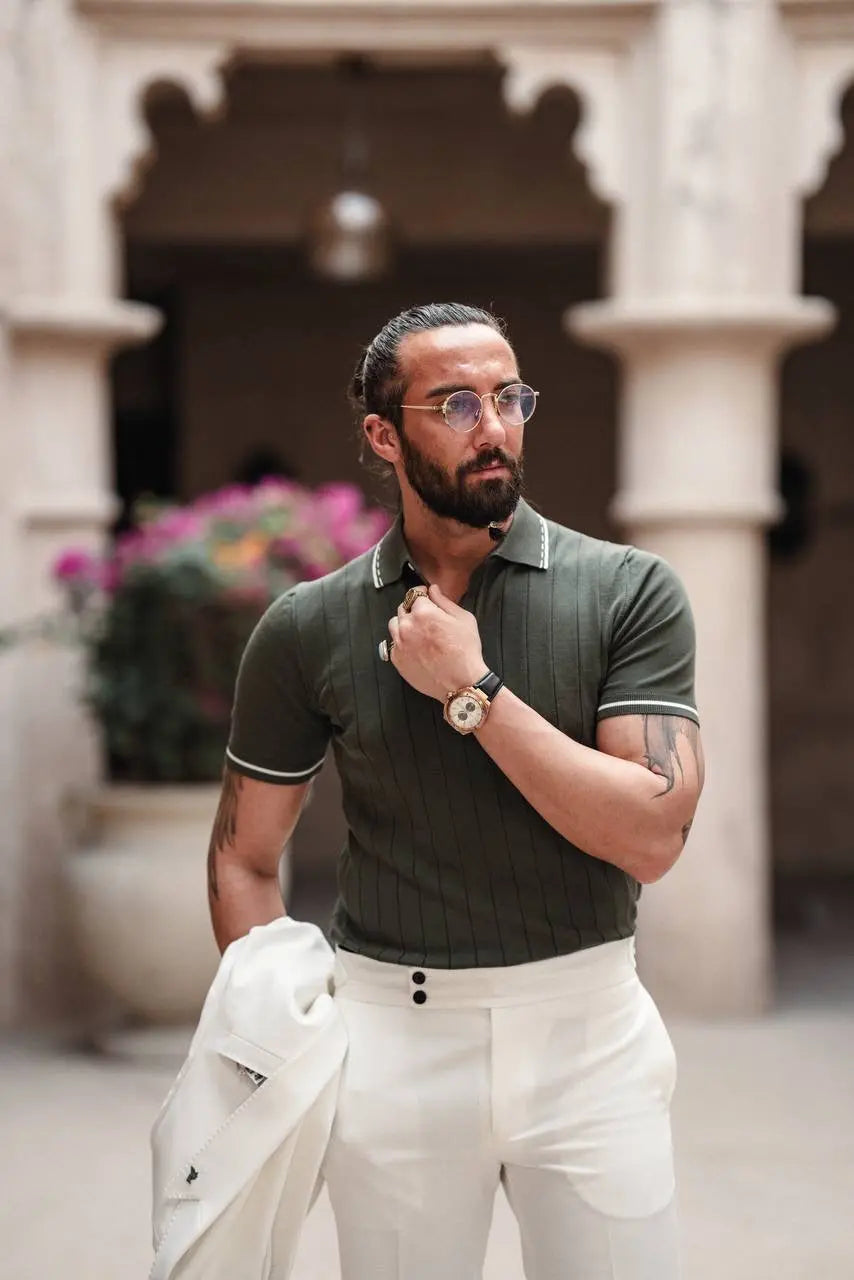 Khaki Knit Polo – Modern Summer Icon - BRABION