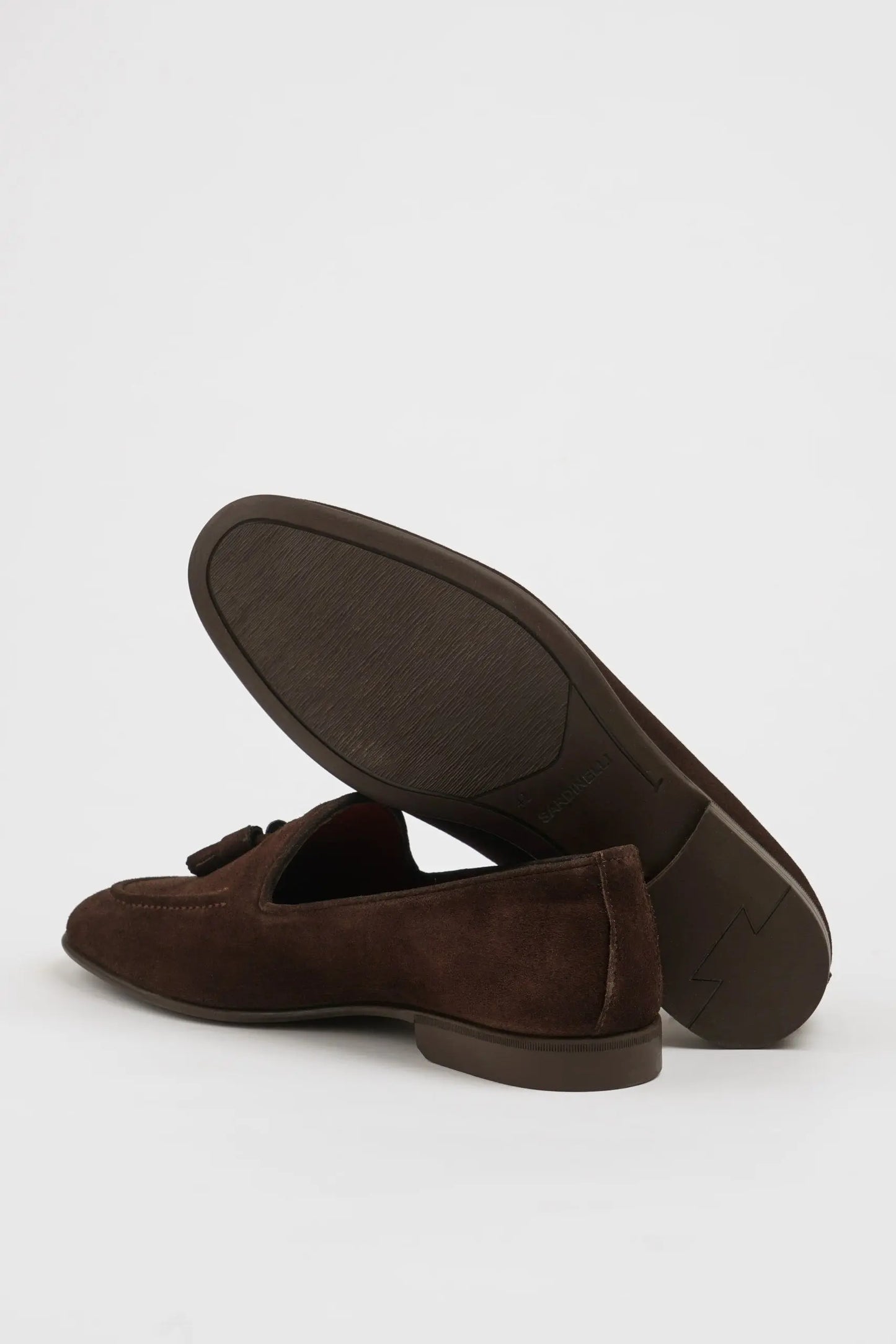 Maison Brown Suede Loafers with Tassel Detail - BRABION