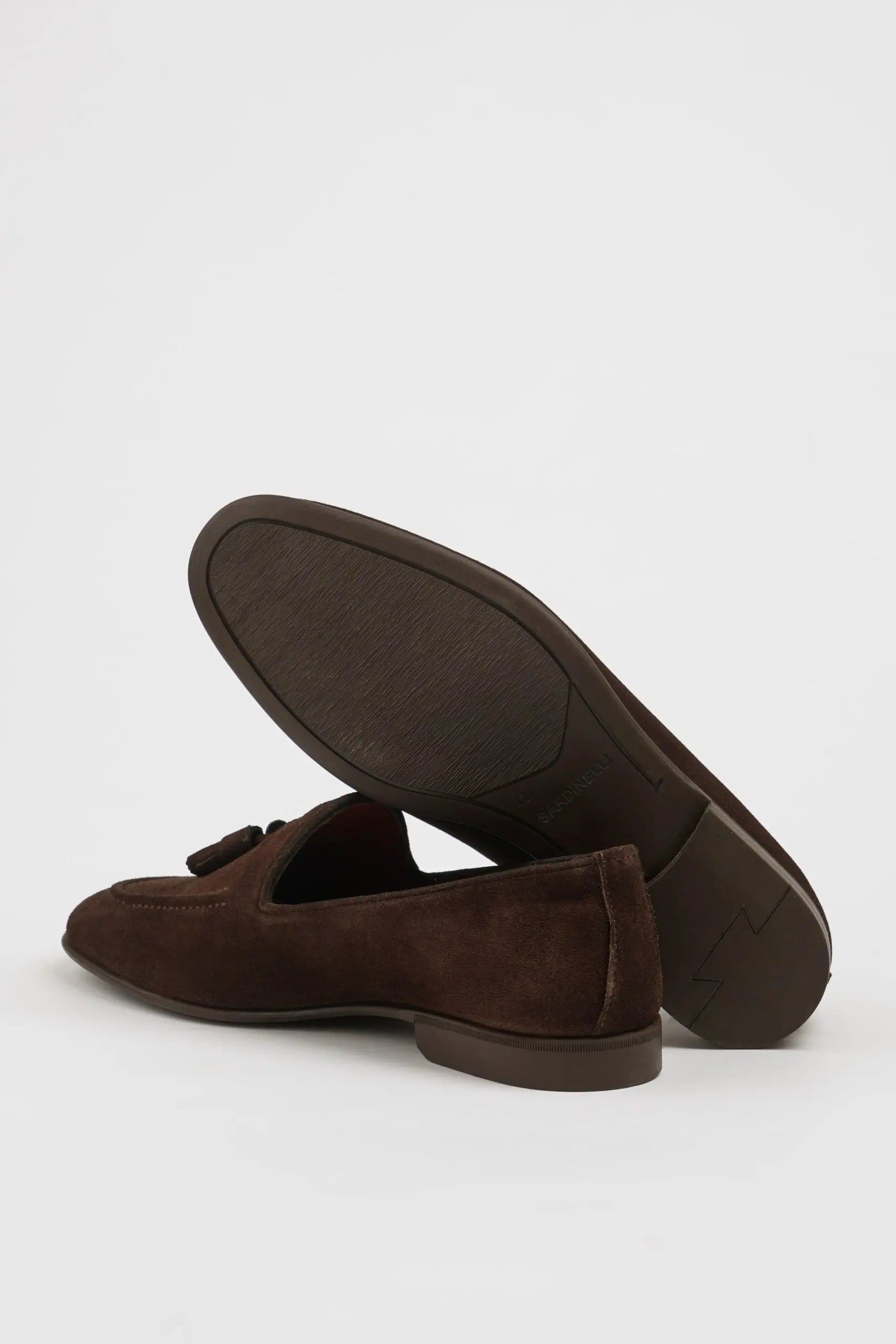 Maison Brown Suede Loafers with Tassel Detail - BRABION