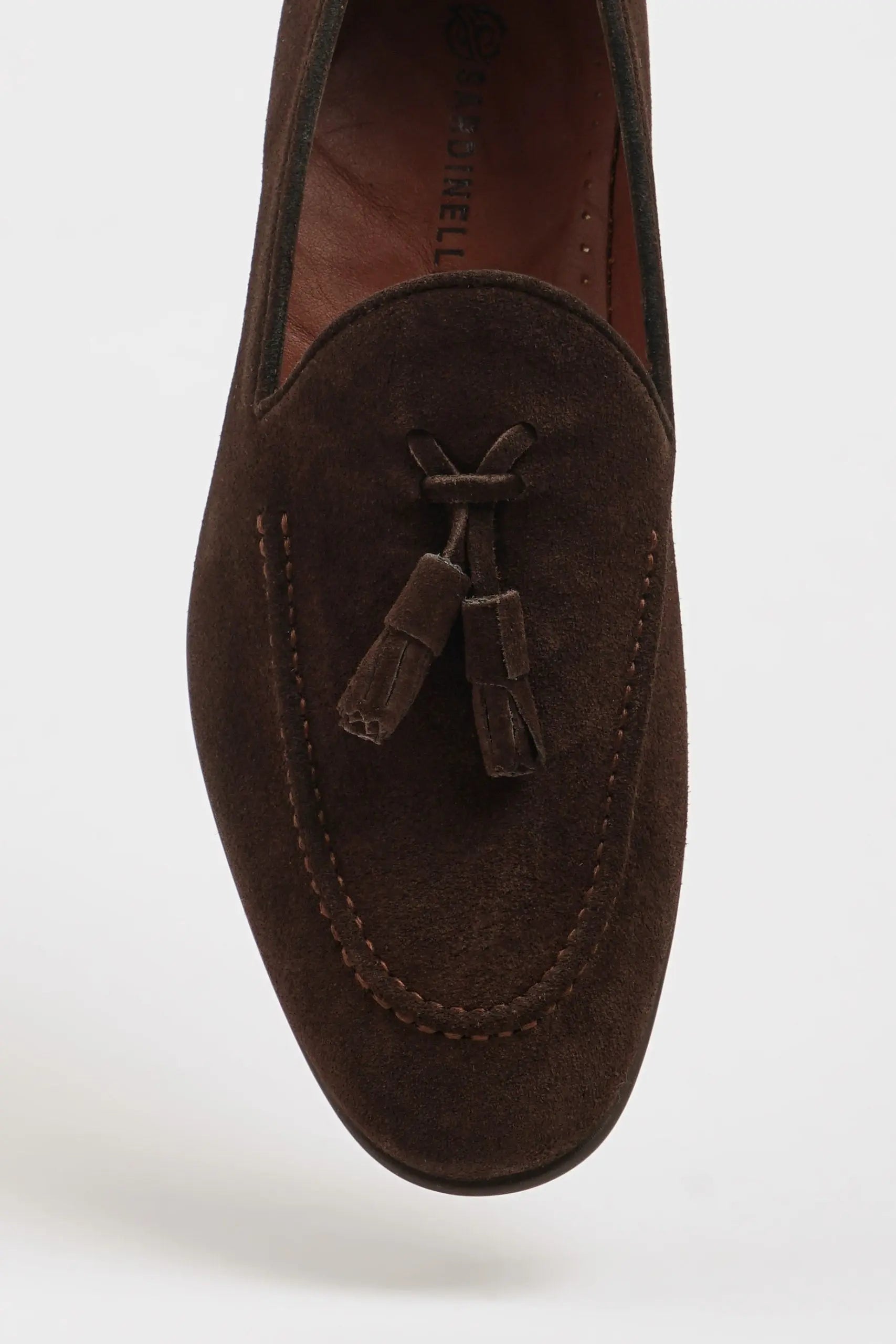 Maison Brown Suede Loafers with Tassel Detail - BRABION