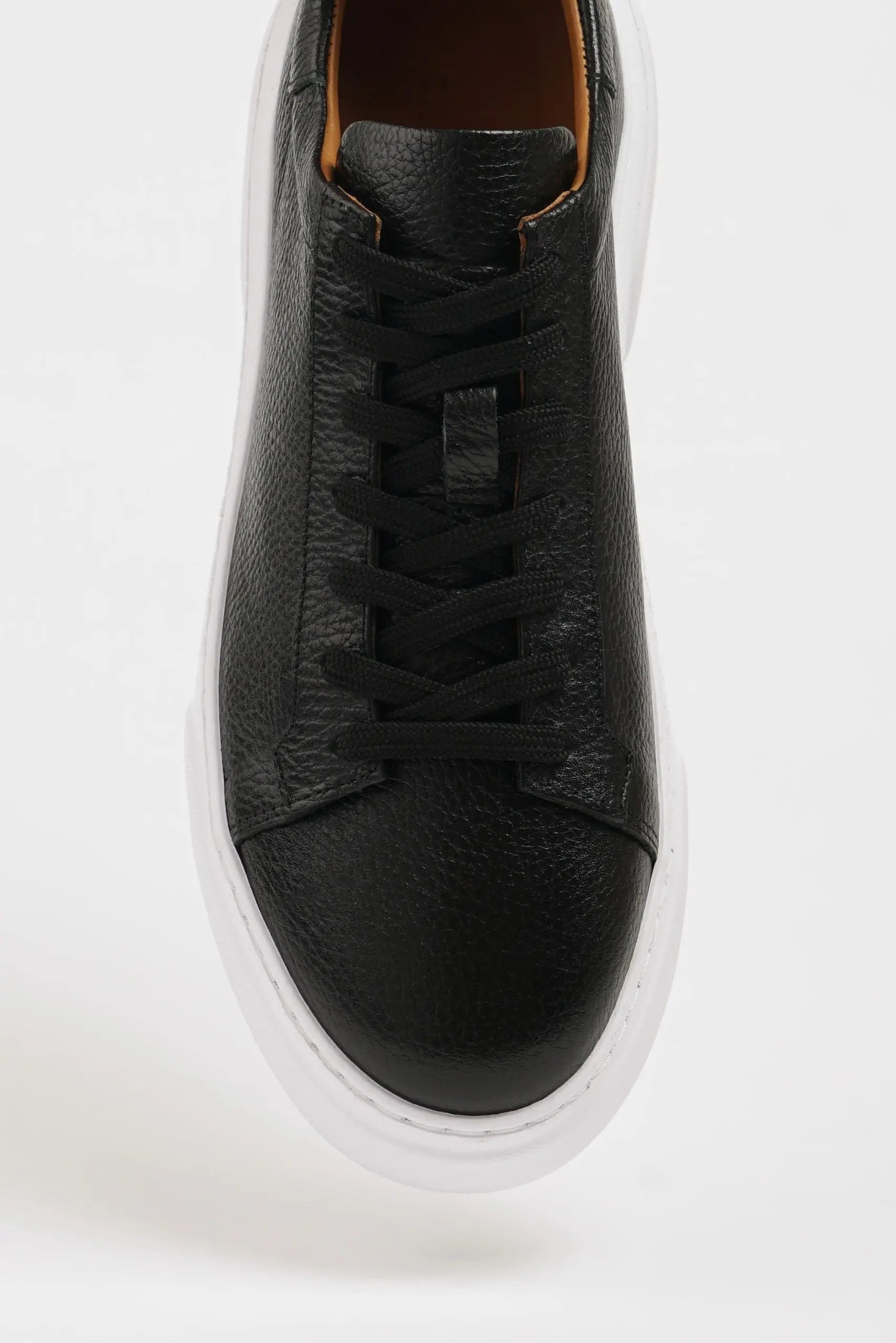 Maison Black Leather Sneakers with Pool Sole - BRABION