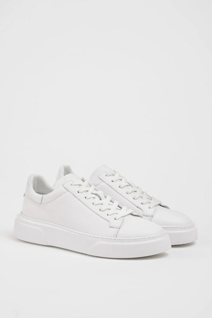 Maison White Leather Sneakers with Pool Sole - BRABION