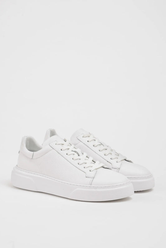Maison White Leather Sneakers with Pool Sole - BRABION