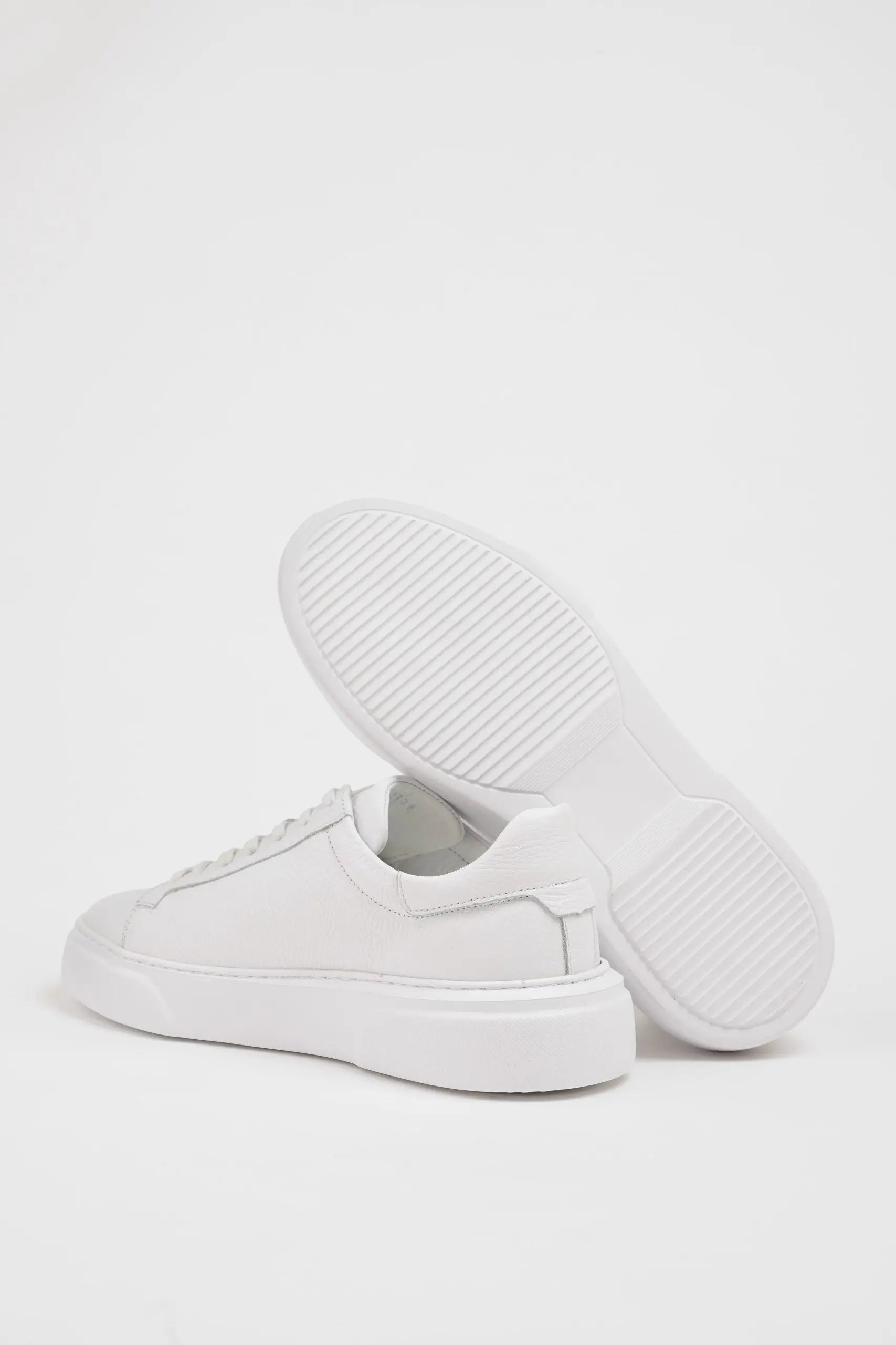 Maison White Leather Sneakers with Pool Sole - BRABION