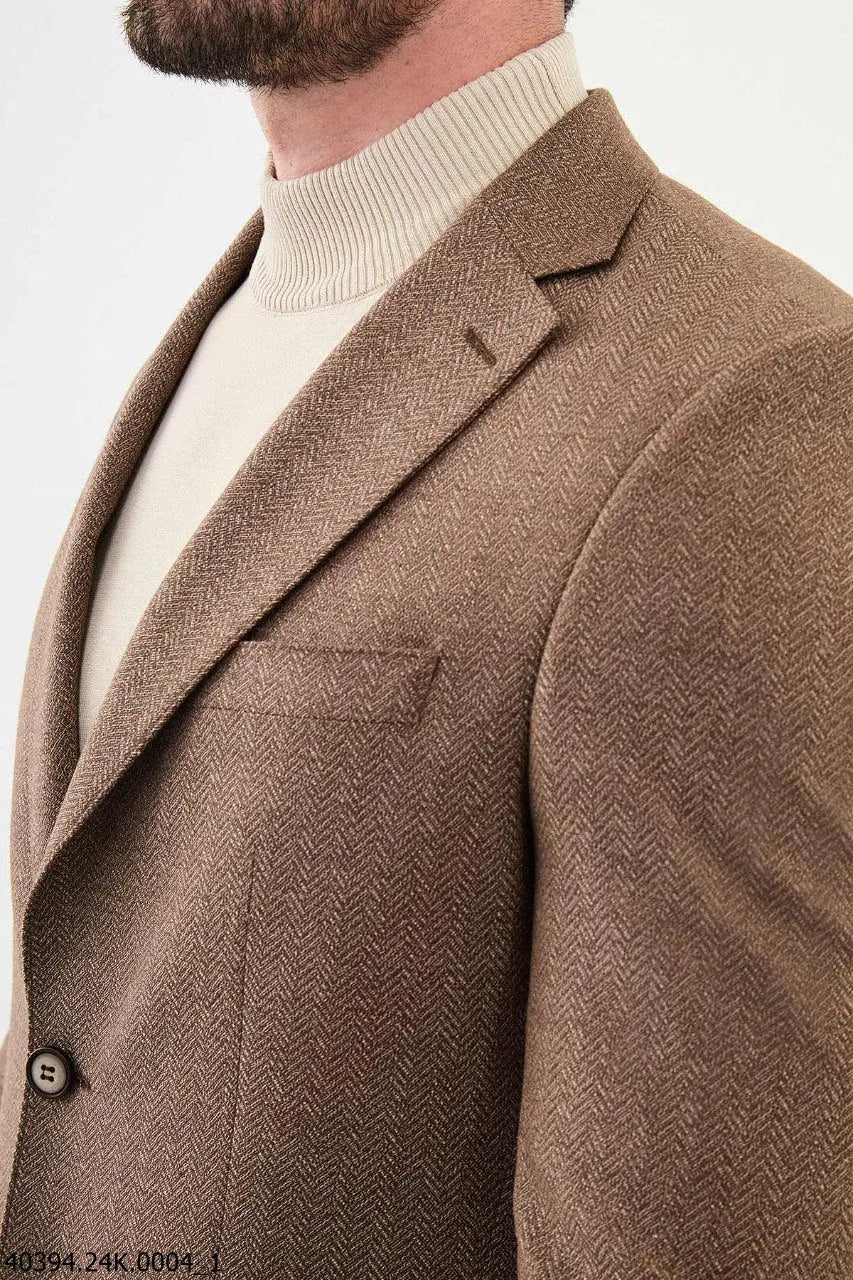 Brabion James Brown Slim Fit Notch Lapel Blazer - BRABION