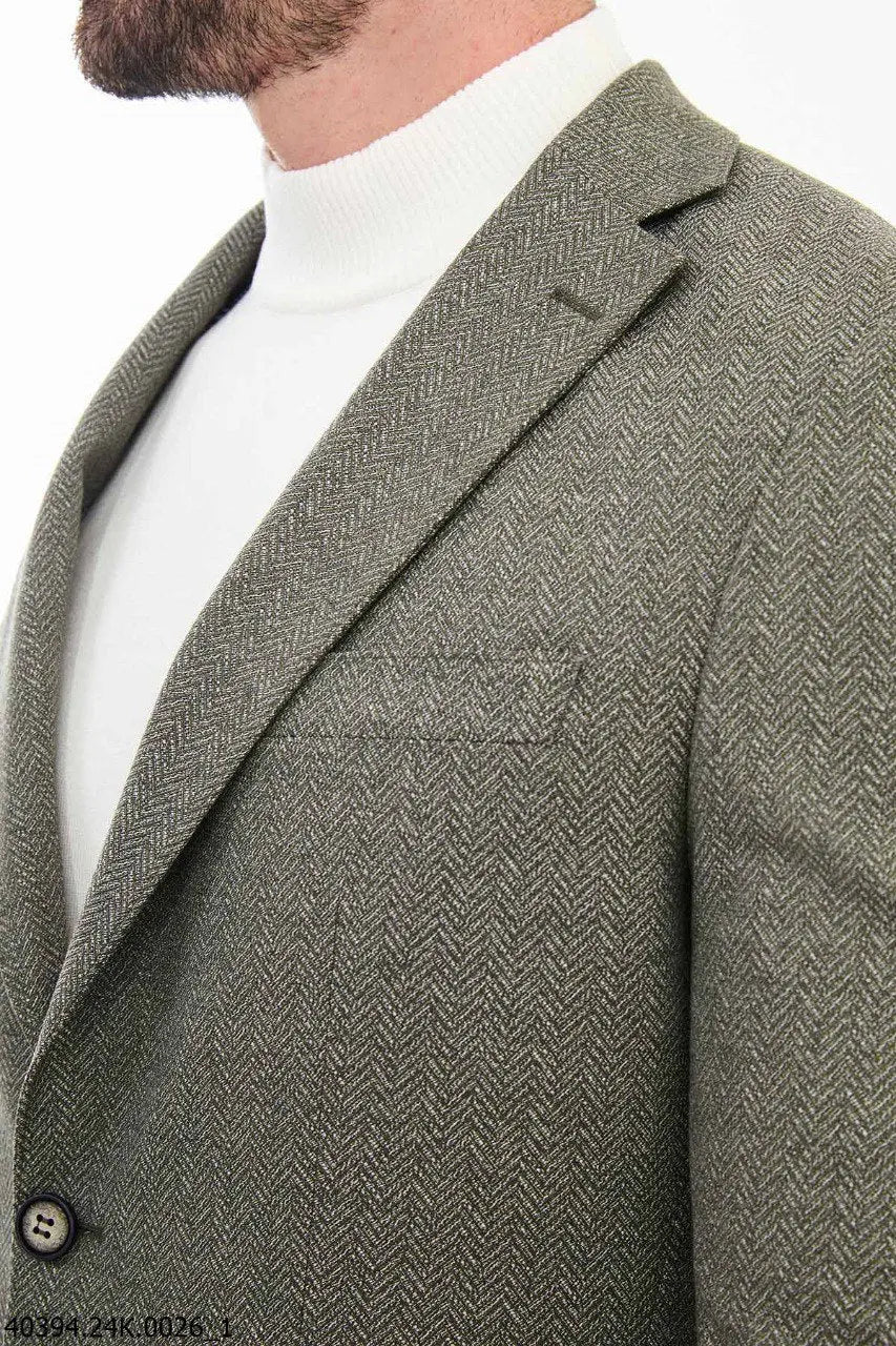 Brabion James Gray Slim Fit Notch Lapel Blazer - BRABION
