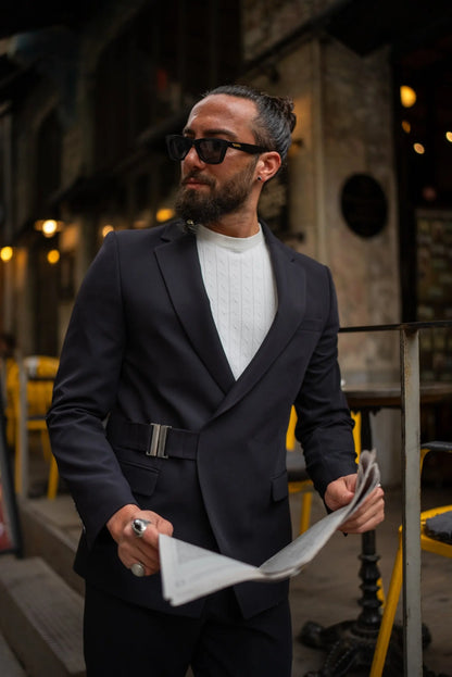 The Axis Suit – Black Modern Summer Suit - BRABION