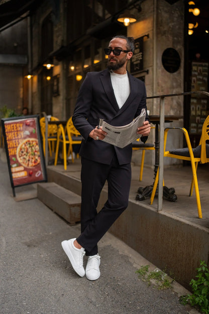 The Axis Suit – Black Modern Summer Suit - BRABION