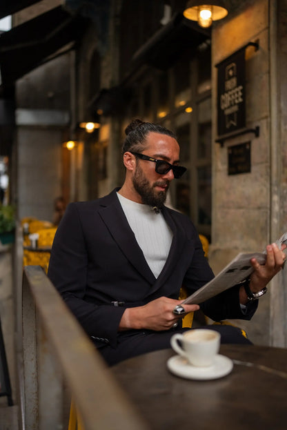 The Axis Suit – Black Modern Summer Suit - BRABION