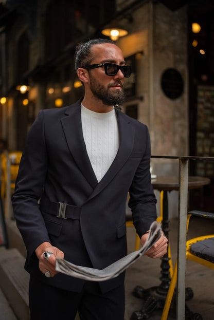 The Axis Suit – Black Modern Summer Suit - BRABION