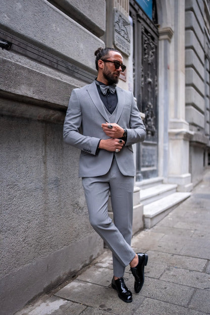 Brabion Gray 3 Piece Suit for Modern Men - BRABION