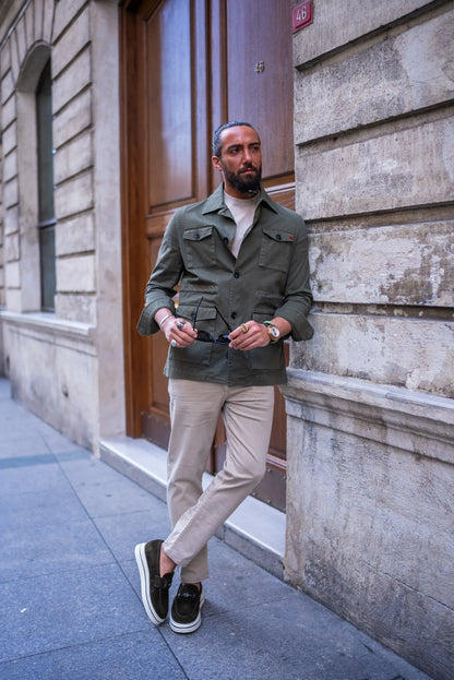 Brabion Khaki Safari Men's Jacket - BRABION