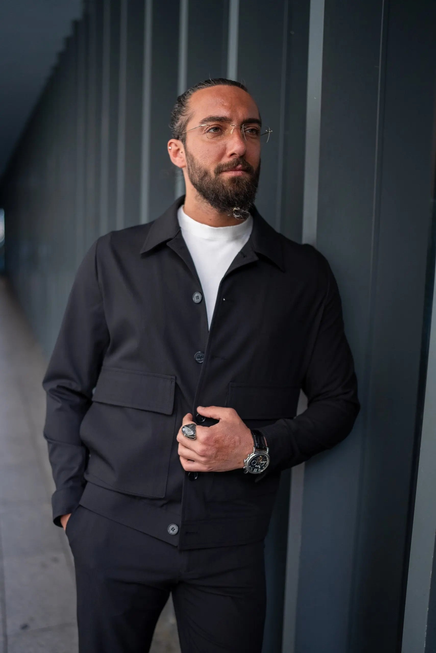 Summer Black Tailored Sports Coat Pants Set - BRABION