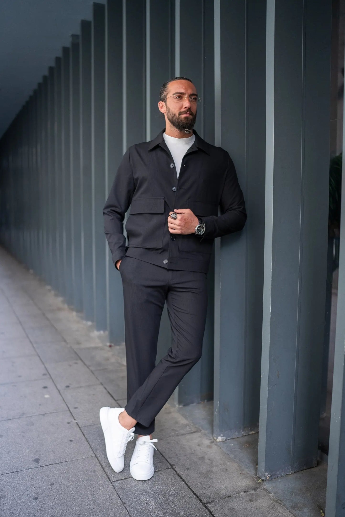 Summer Black Tailored Sports Coat Pants Set - BRABION