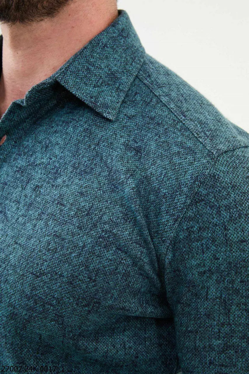 Brabion Nico Green Slim Fit Patterned Shirt - BRABION