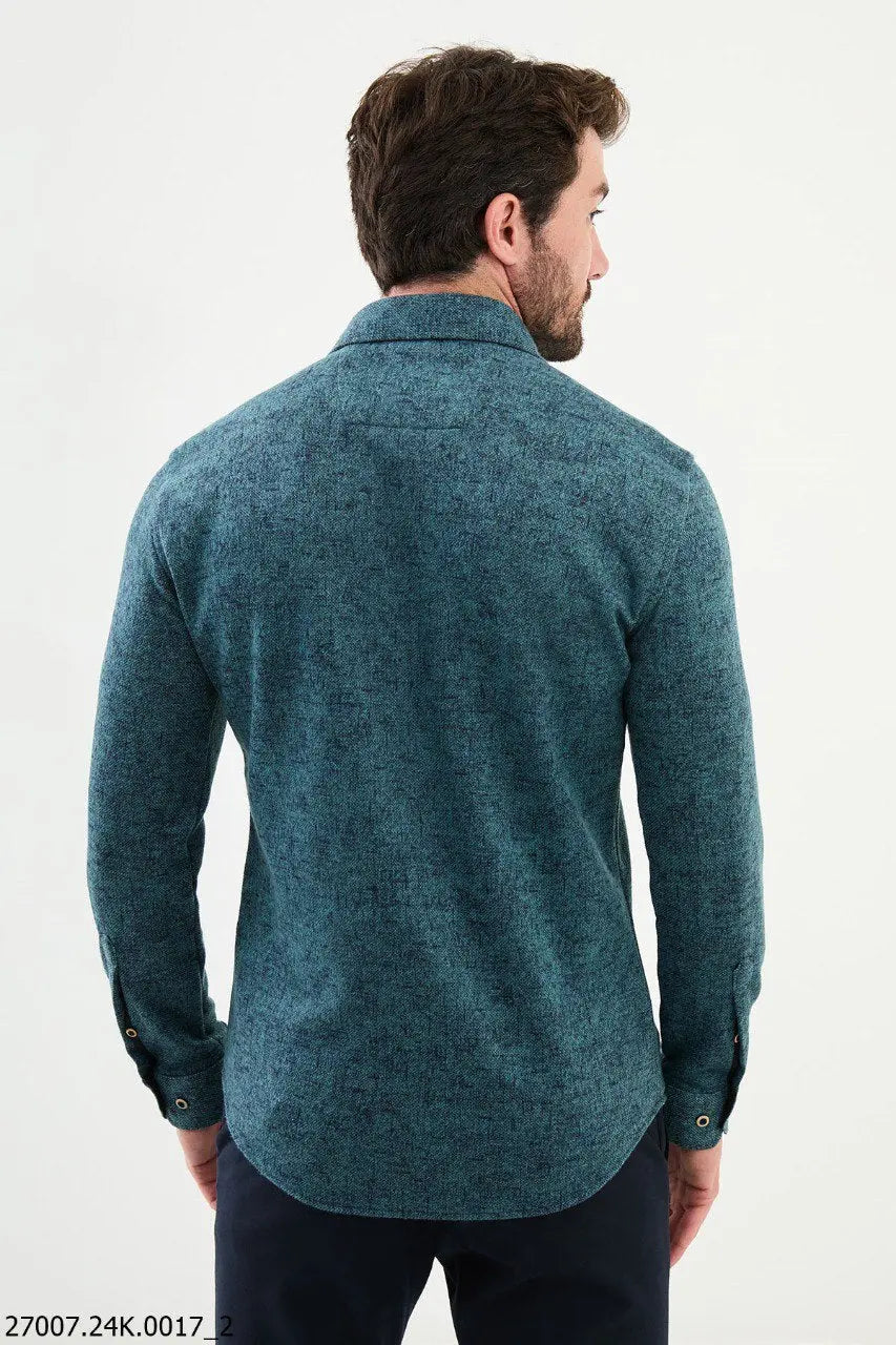 Brabion Nico Green Slim Fit Patterned Shirt - BRABION