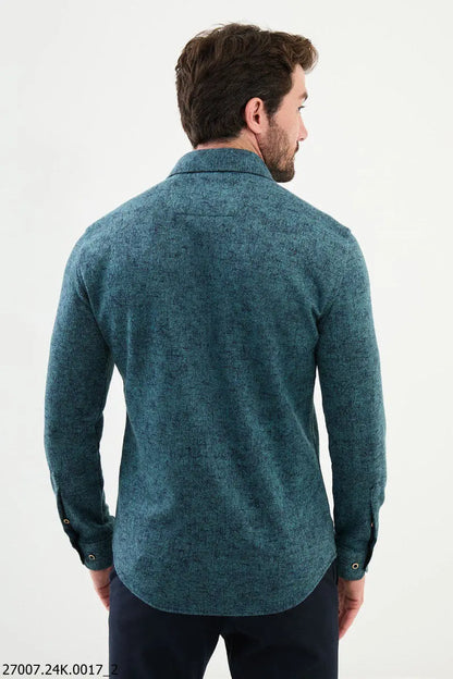 Brabion Nico Green Slim Fit Patterned Shirt - BRABION