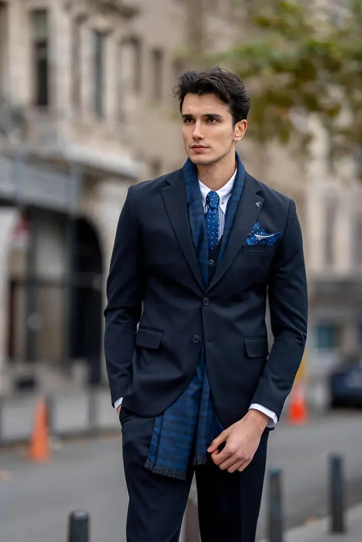 Brabion Navy Blue Premium Men's Suit brabion
