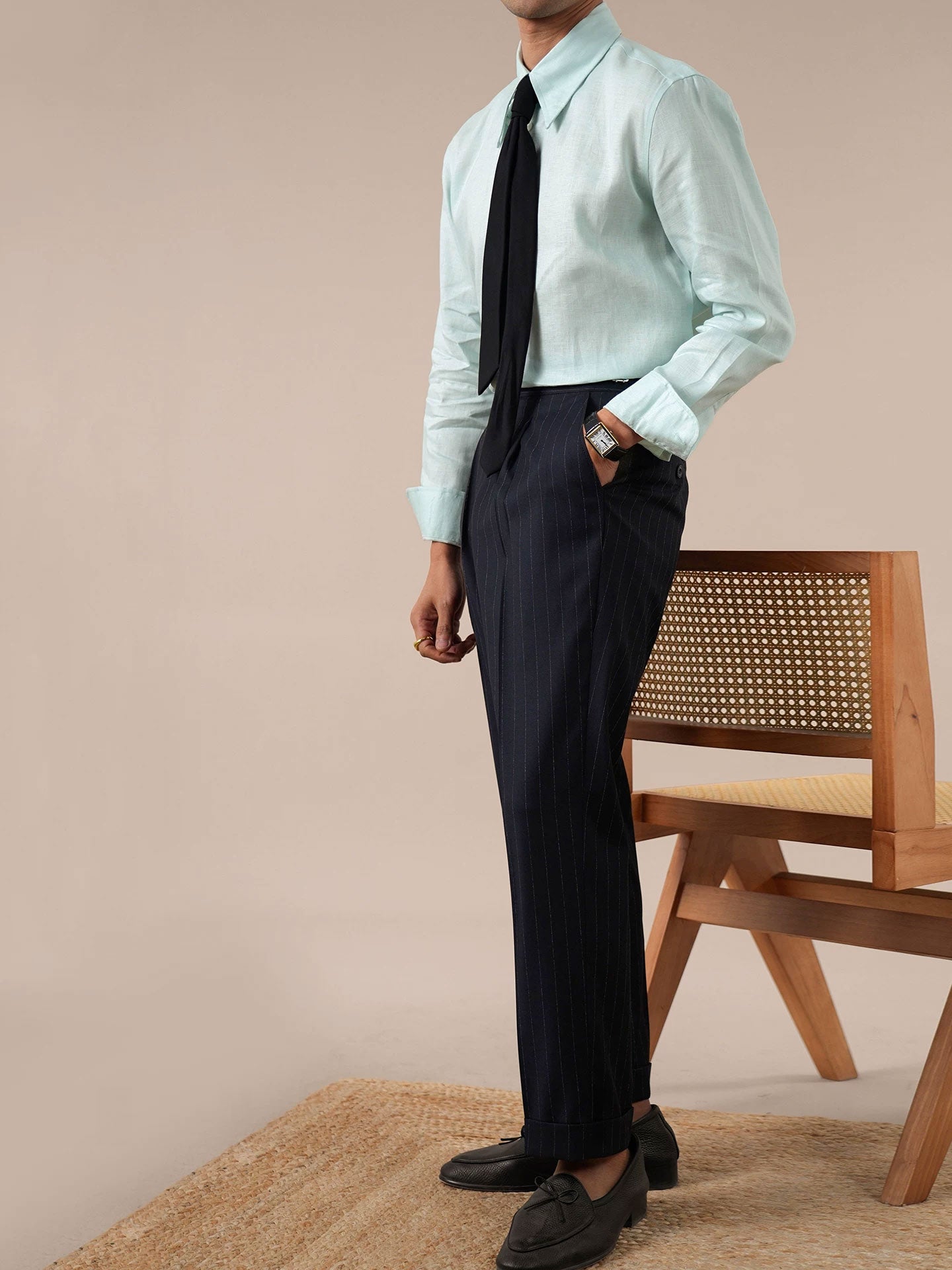 Italian-Style Long Point Collar Breathable Men's Shirt - BRABION