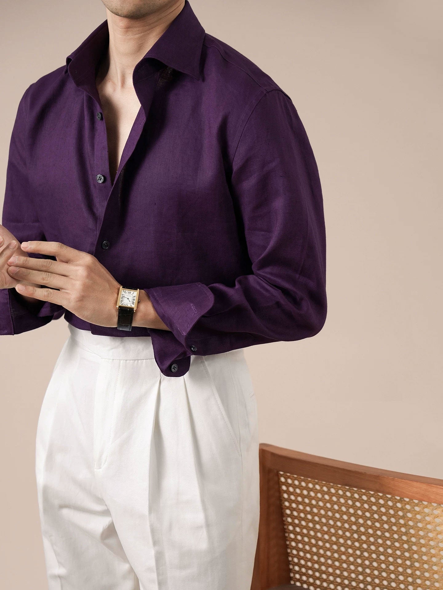Italian Style Men's V-Neck Breathable Shirt - BRABION