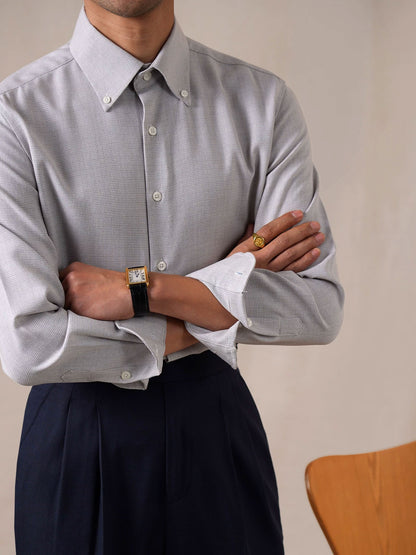 Men’s Wrinkle-Free Long Sleeve Plaid Dress Shirt - BRABION