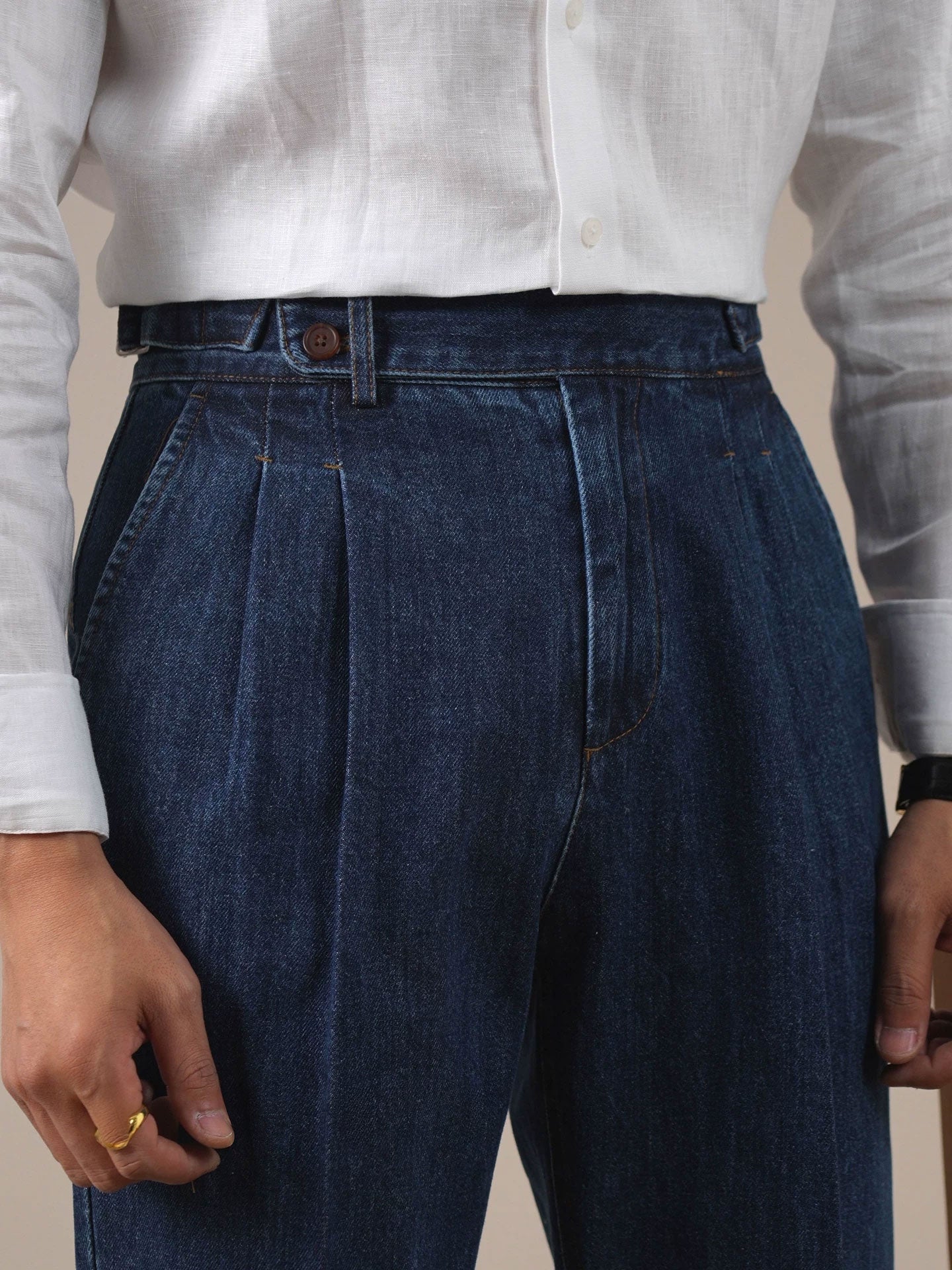 Men's Vintage High-Waist Straight-Leg Jeans - BRABION