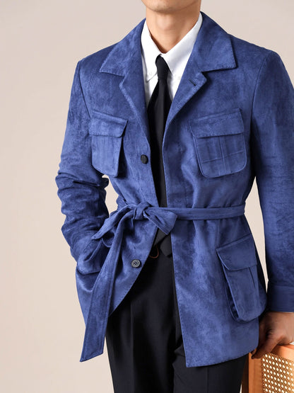 Men's Slim Fit Suede Hunting Retro Jacket - BRABION