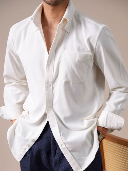Men’s Cotton Corduroy Button-Down Shirt - BRABION