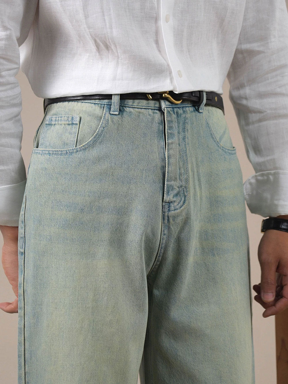 Relaxed Fit Men’s Wide-Leg Jeans—Easy Everyday Style - BRABION
