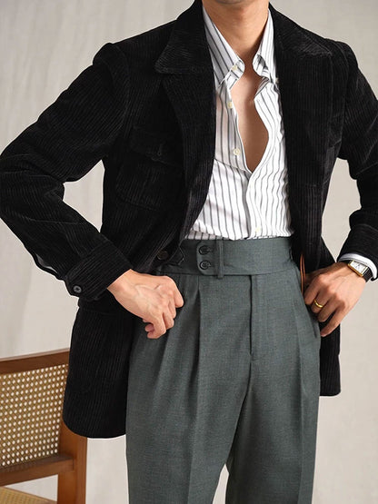 Men's Italian Retro Chenille Fleece Hunting Jacket - BRABION