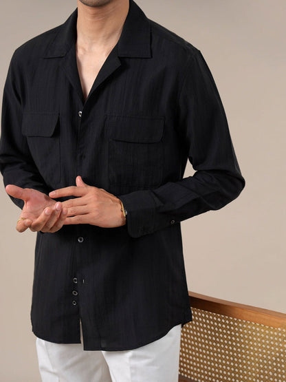 Men’s Lyocell Cuban Collar Long Sleeve Shirt BRABION